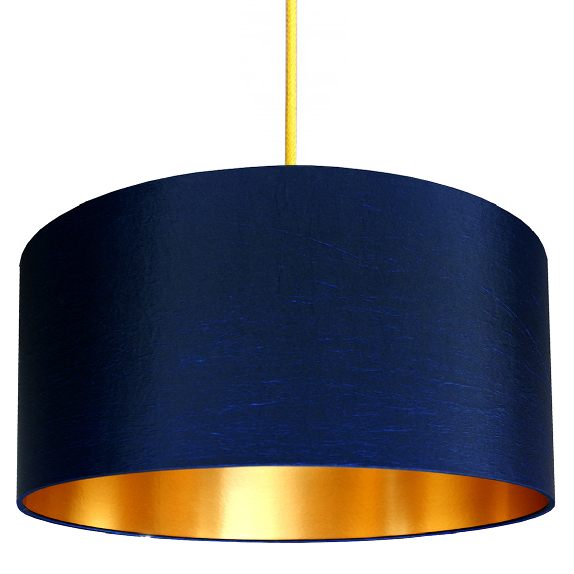 Midnight Blue Handmade Lampshade With Gold Lining