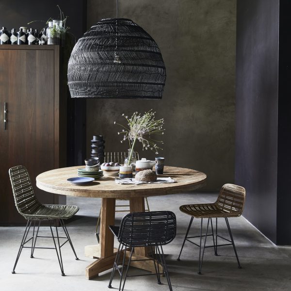 Woven Wicker Ceiling Pendant Light - Black | Love Frankie