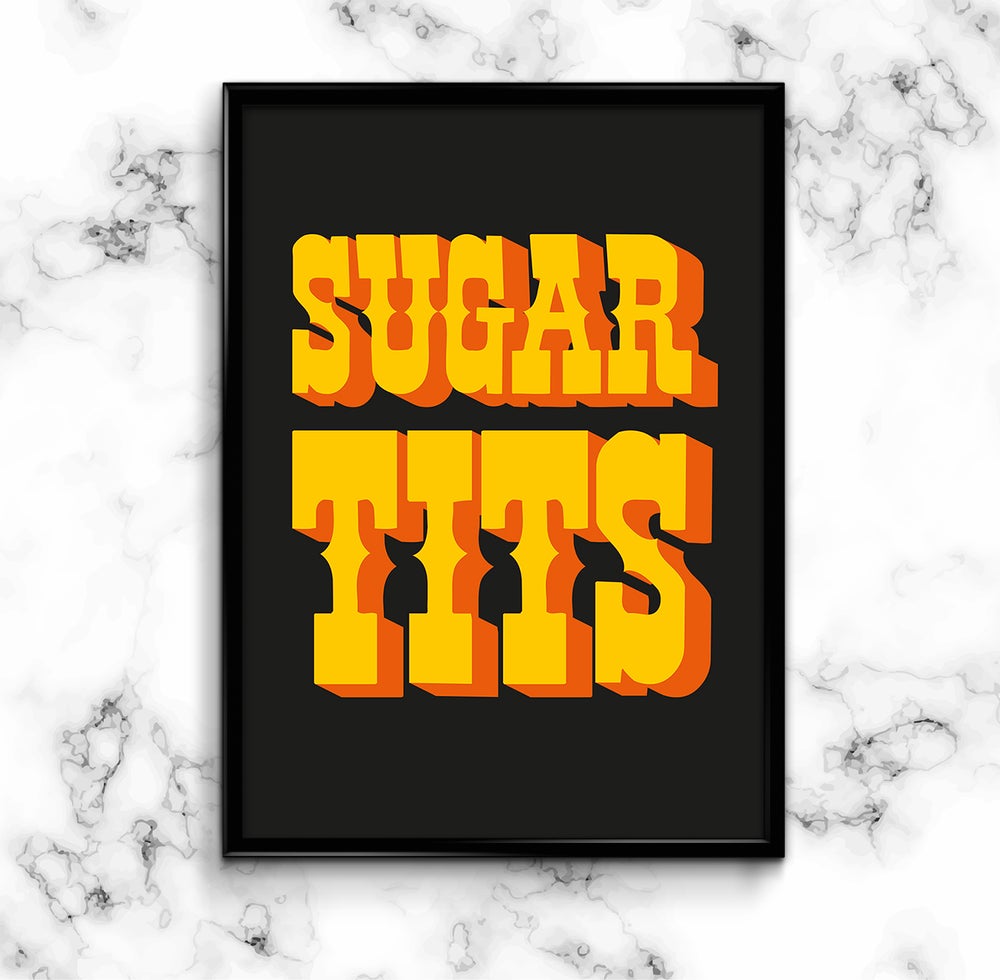 Old Skool Sugar Tits Typography Art Print Love Frankie