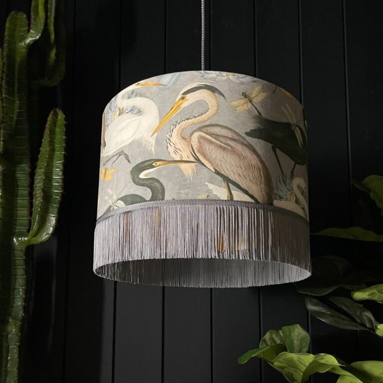 Glorious Plumes Bird Lampshade, Gold - Large offers lamp shade with gold lining, luxury lampshade for table lamp or pendant Designer lamp shade