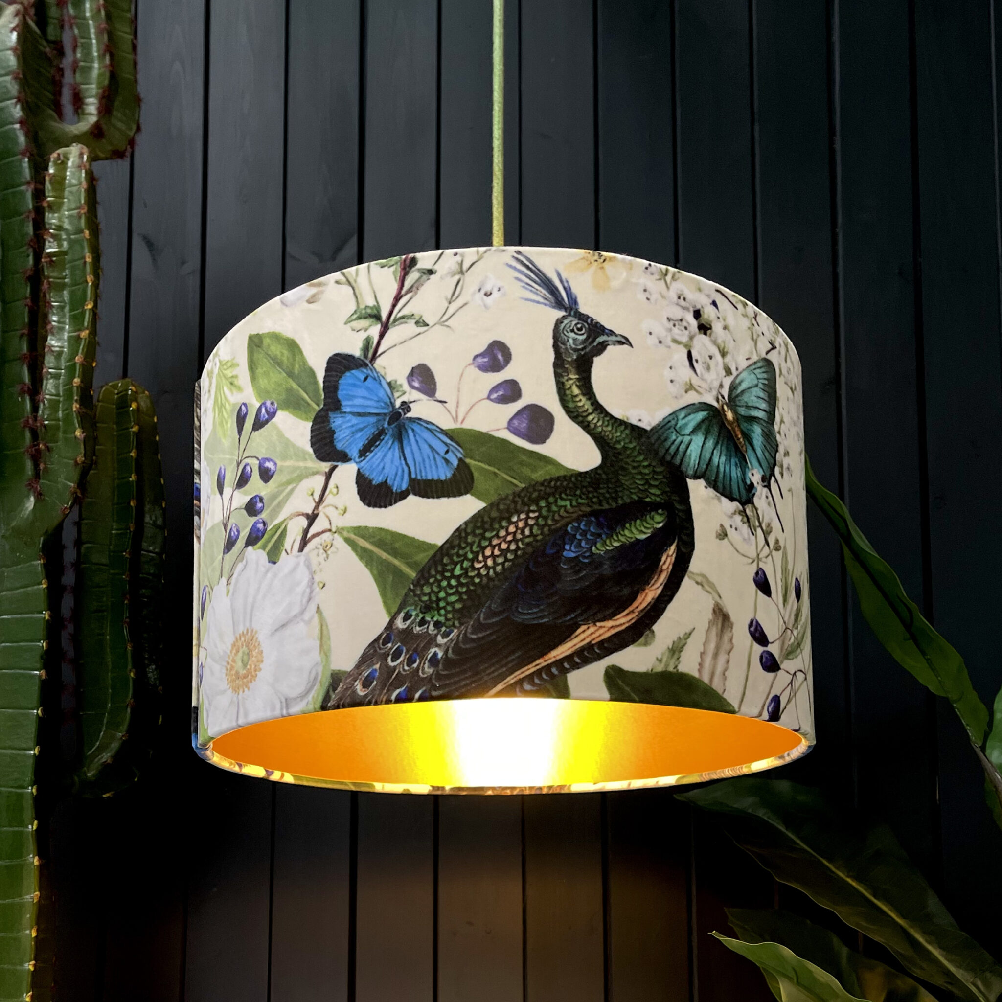 Mythical Plumes Oversized Cone Peacock Lampshades | Love Frankie