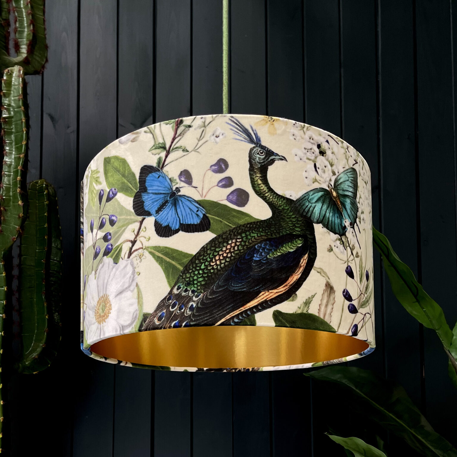 Mythical Plumes Oversized Cone Peacock Lampshades | Love Frankie