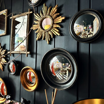 Love Frankie black convex mirror