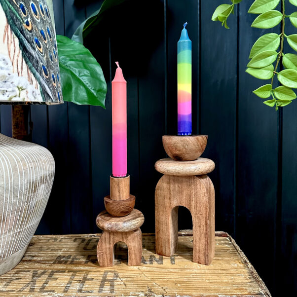 Totem Wooden Candle Holder – Los Poblanos Farm Shop