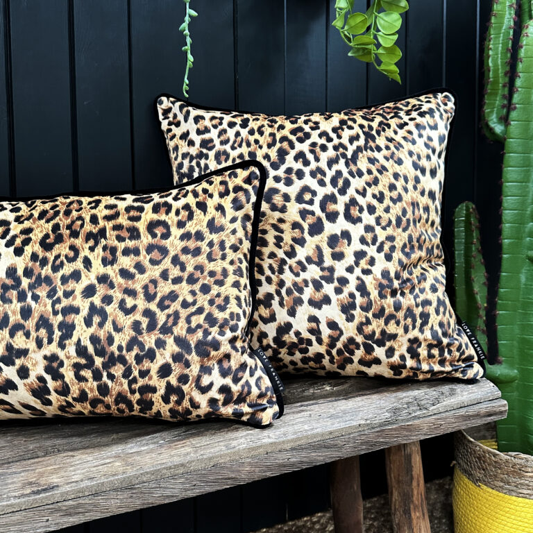 Giraffe shop print cushion