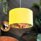 Love Frankie witch hazel botanical garden lampshade in sunset yellow velvet