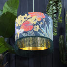 love frankie swallow tail velvet lampshade with gold lining and hunter fringing