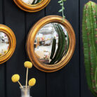 love frankie gold round framed convex mirror