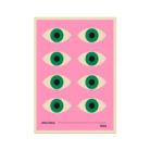 Bauhaus Art Print - Pink & Green Eyes