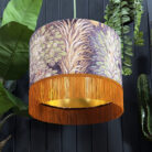 love frankie enchanted wood lampshade in cinnamon with gold lining and fringing