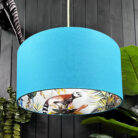 love frankie lemur silhouette lampshade in teal