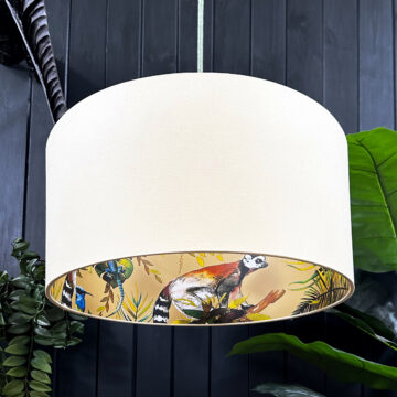 love frankie lemur silhouette lampshade in lemon