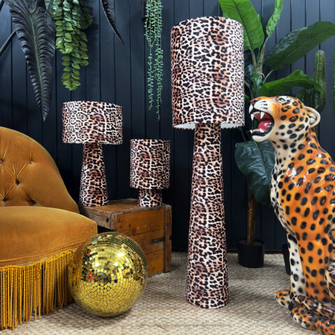 Luxe Leopard Print Portable Lamps available in 3 sizes