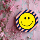 Love Frankie Helter Skelter Smiley Face Coasters - Peach Fuzz