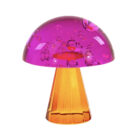 love frankie toadstool glass decoration in cerise and amber