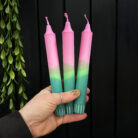 Pink and Green Dipped Candles