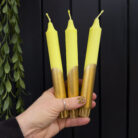 Acid Yellow and Gold Dipped Candles