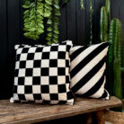 Liquorice Reversible Checkmate & Helter Skelter Cushions